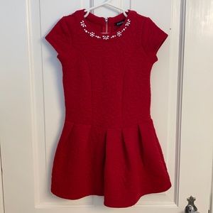 Red Jeweled Holiday Dress by Zunie, Size 5